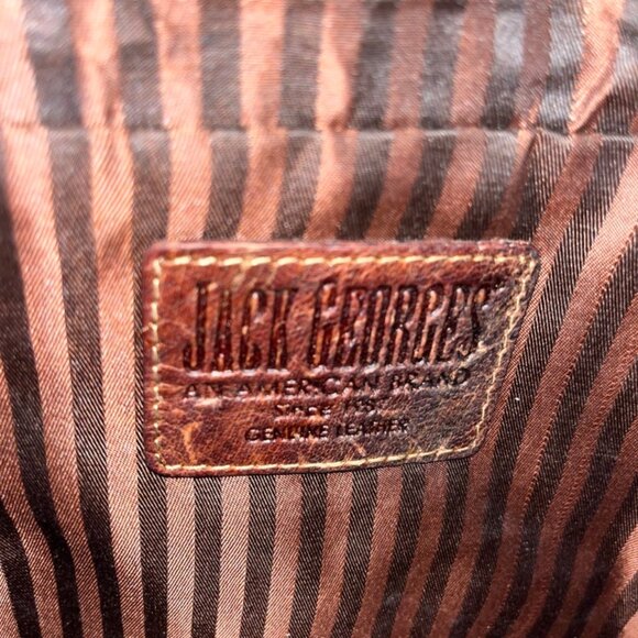 JACK GEORGES BROWN LEATHER CROSSBODY MINI WITH REMOVEABLE STRAP - Picture 2 of 4